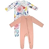 Jimonda Bamboo Baby Pajamas,Unisex Boys Girls One-Piece Footies,Long Sleeve Sleepers 2-Way Zip closure Romper