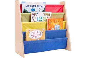 Honey-Can-Do SHF-05077 Itsy Bitsy Book Rack, Primary Colors, 24.4"x 11"x 23.6"