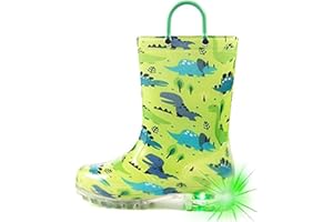 HugRain Light Up Rain Boots for Little Kids