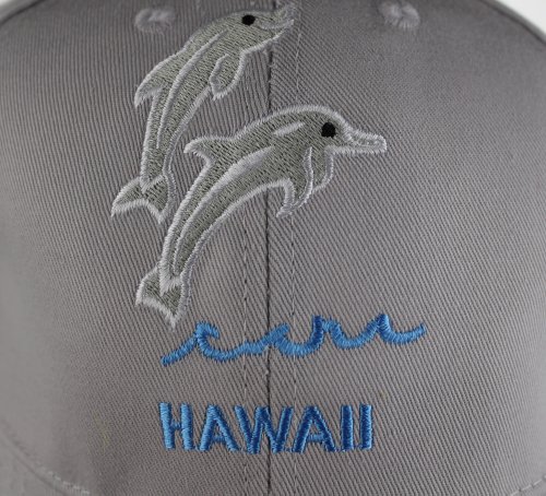 Hawaii Theme Cap Hats, Silver Dolphin Hawaii, Grey