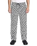 Men’s Black and White Checkerboard Print Chef