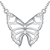 Zorlioy Diamond Butterfly Necklace for Women 925 Sterling Silver Lab Grown Diamond Butterfly Pendant Valentine's Jewelry Gifts for Women Mother (D color, VVS clarity)