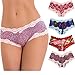 Curve Muse Pack of 4 Sexy Sheer Lace Tanga Hipster Bikini Panties