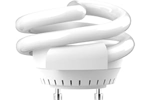 OHLECTRIC UL-Listed 13W Spiral T3 Compact Fluorescent Lamp Light Bulbs (1 Pack) with GU24 Base, 2 Prong Bulb, 1000 Lumens, 2700K Soft White Light Bulb - MLS13GUSWW, TCP 33213SSP