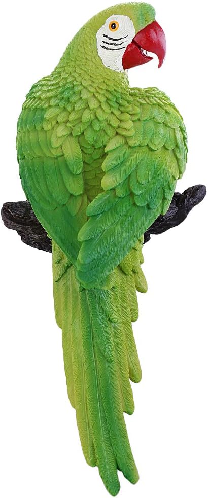 MonkeyJack Resin Animal Sculpture Modern Garden Zoo Ornament Decoration - Parrot Figure - Green, as described