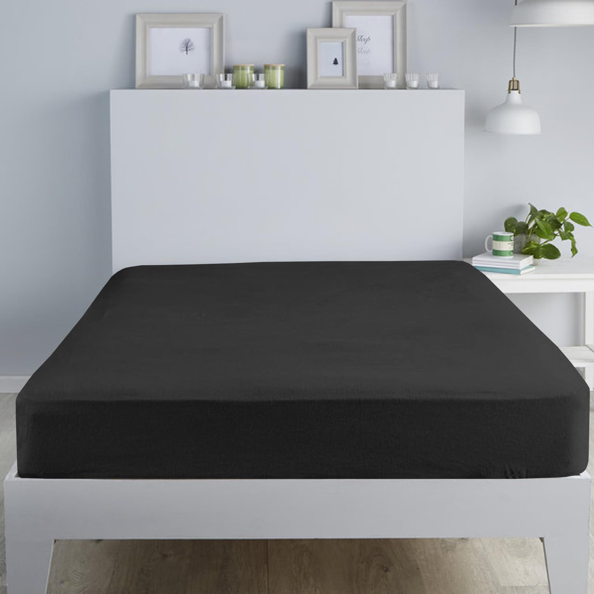 Cotton Comfort Bedding 100% Brushed Cotton Flannelette Fitted Sheet Single – Extra Soft Warm Winter Bed Sheet, Deep Fit Mattress Cover, Luxury Heavyweight Brushed Cotton Sheet — image 1