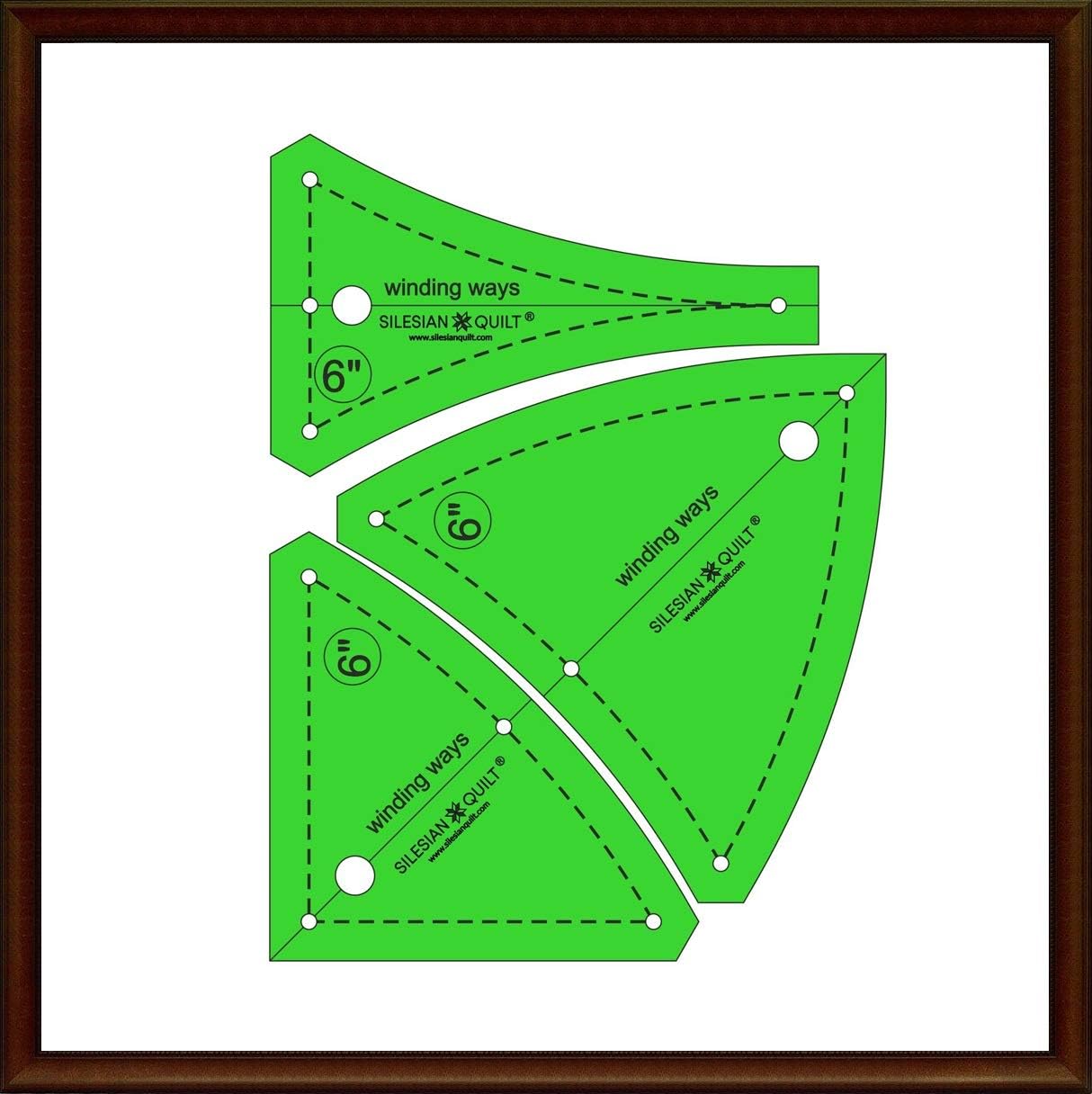 Silesian Quilt Template for Patchwork - Winding Ways 6 inches