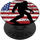 American Flag Bigfoot Black PopSockets Stand for Smartphones and Tablets PopSockets Adhesive PopGrip