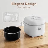 Bar Bear 6 Multifunctional 4 Cups Rice Cooker with Steamer White view 7