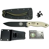 ESEE -CM6 Plain Edge Black Kydex Sheath Micarta Handles