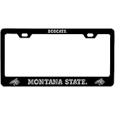 Montana State Bobcats Laser Engraved Metal License Plate Frame Black Officially Licensed Collegiate Product