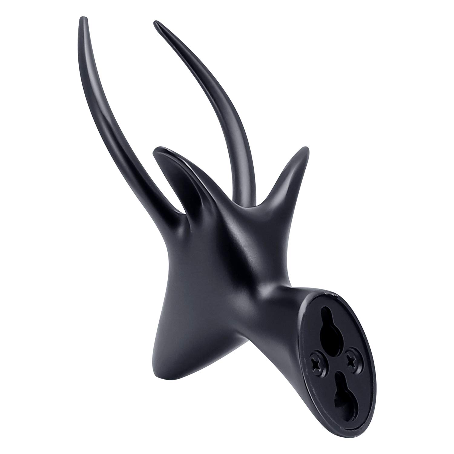 HomGif Wall Hook Deer Decor Robe Towel for Bathroom Kitchen Living Room (Black)