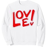 Valentine's Day Love Big Letter Crewneck Sweatshirt