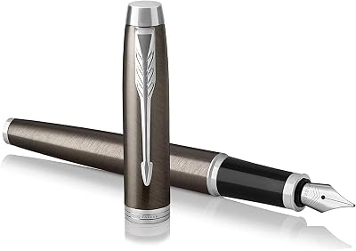 Parker IM Fountain Pen Dark Espresso Fine Nib Blue Ink Refill Gift Box