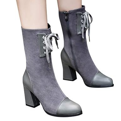 TianWlio Botas Ante Mujeres Cordones Mujer Otoño Invierno Botas ...