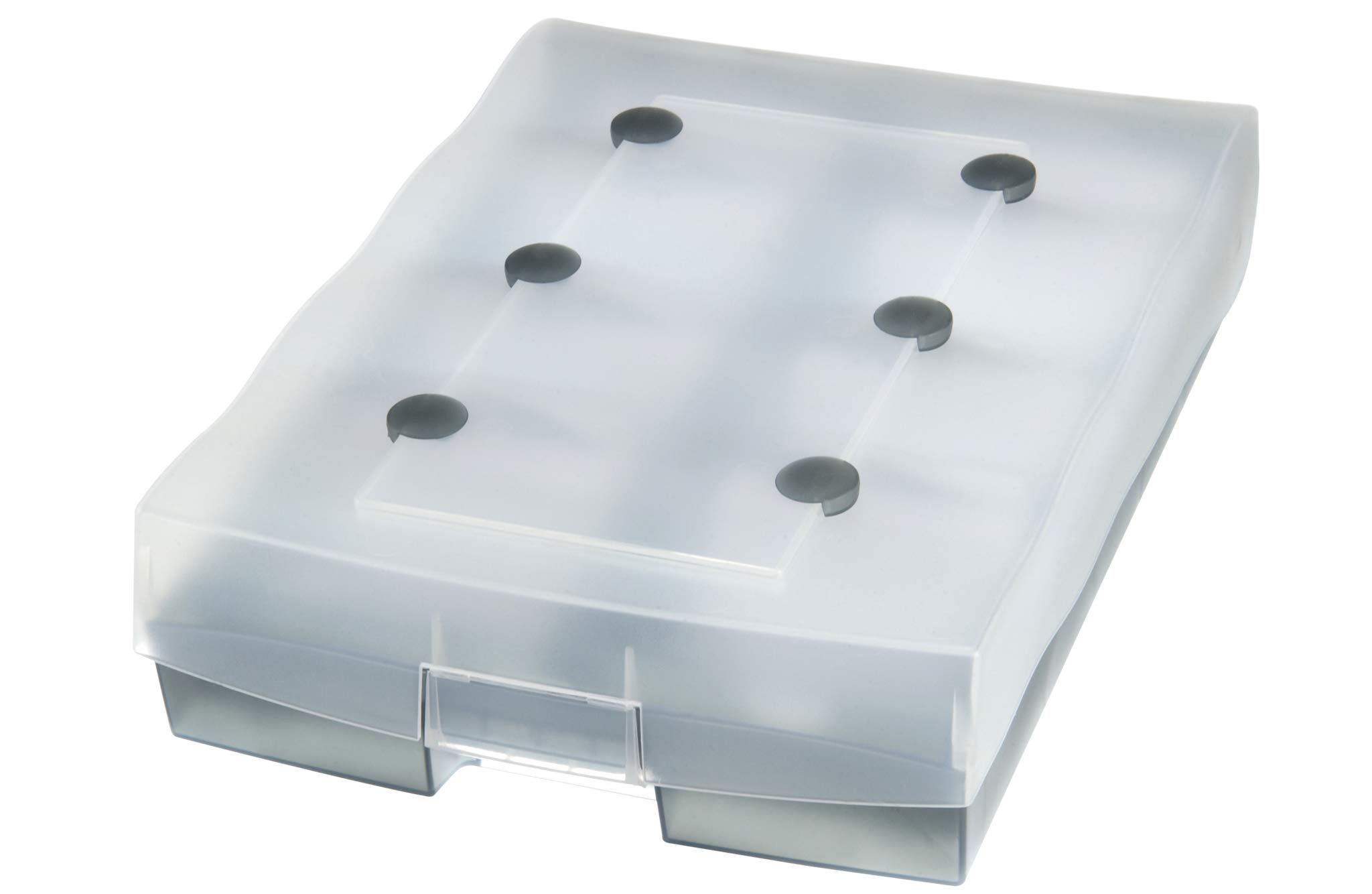 HAN 9987-693, CROCO-DUO archive box, for 2,200 cards A8 withA-Z guide cards dividers and 8 support plates, translucent grey