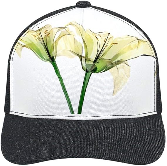 Amazon Transparent Flower ユリ 花 絵メッシュキャップ 野球帽 ベースボールキャップ ゴルフ キャップ 大きいサイズ 通気性抜群 日除け Uvカット 紫外線対策スポーツ帽子 男女兼用 速乾 軽薄 日よけ野球帽 登山 釣り ゴルフ 運転 アウトドアなどにメッシュ帽