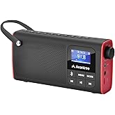 Avantree SP850 Rechargeable Portable FM Radio with Bluetooth Speaker and SD Card MP3 Player 3-in-1, Auto Scan Save, LED Displ