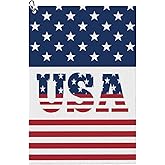 BJQ USA Golf Towel American Flag Golf Towel with Carabiner Clip Microfiber Towel for Golf Bags Men and Women Golf Accessories
