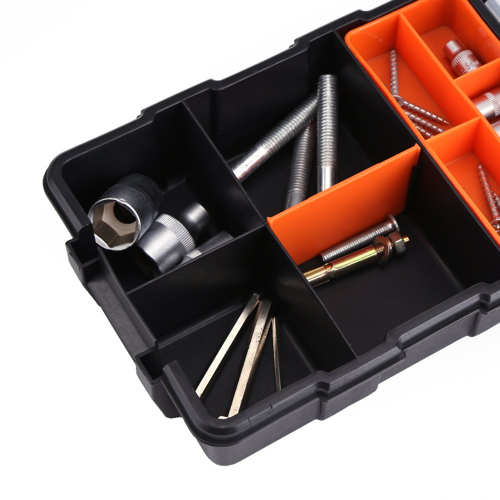Tool Boxes Fdit Plastic HeavyDuty Tool Storage Box TwoLayer Components Storage Case Organizer