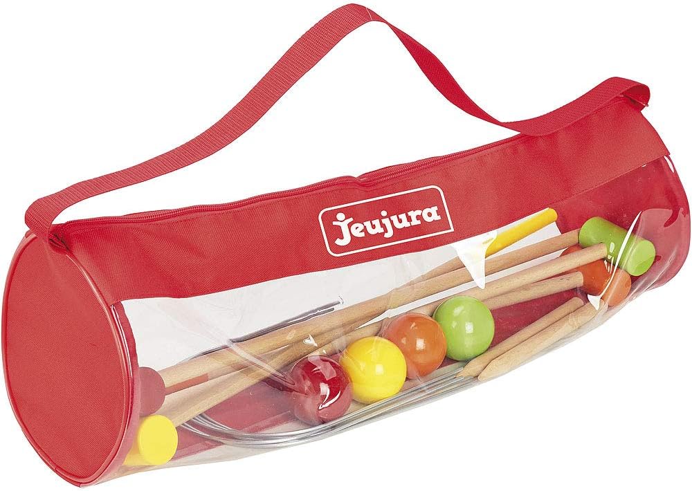 Jeujura JeujuraJ8603 Wooden Croquet Game for 4 Players with Bag, Multi-color, Small - Image 4