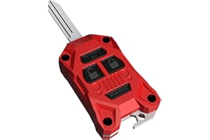 DUBBS HARDWARE Wrangler Key Fob Cover 2007-2018 - Compatible with Jeep Patriot, Compass, Chrysler, Dodge Ram Nitro Please Check Fitment - Upgrade for Jeep Accessories NON-REVERSIBLE (Red, Black Screws)