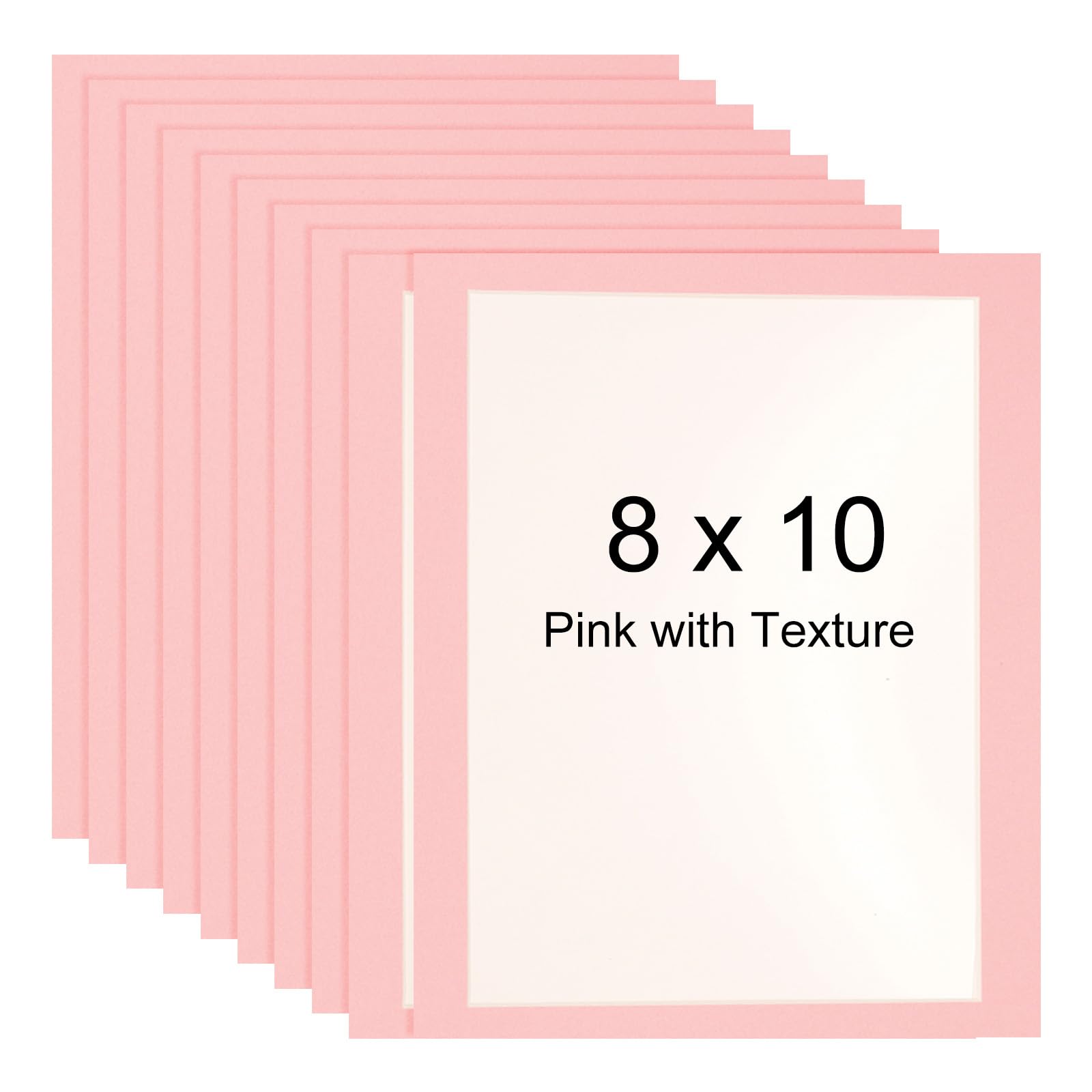 Photo 1 of uxcell 8 x 10 Cardboard Picture Frame, 10pcs Pink with Texture Photo Wall Display Paper Frame with Clear Film for Children's Drawing Artwork Display Gallery Wall Frame Exhibition