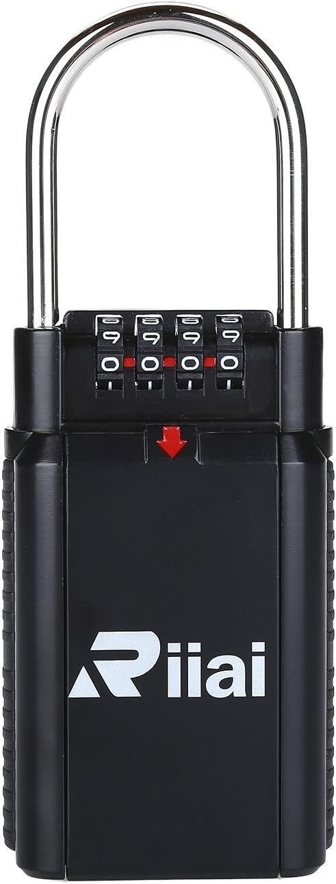 Uphig Wireless 4-Dial Combination Key Safe Storage Box Security Combination Lock for Realtor Outdoor Use Portable Travel Suitcase Luggage Bag Code Lock