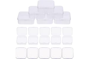 OSALADI 30pcs Plastic Jewelry Storage Boxes with Lid, Mini Organizer 5.5x5.5x2cm for Beads