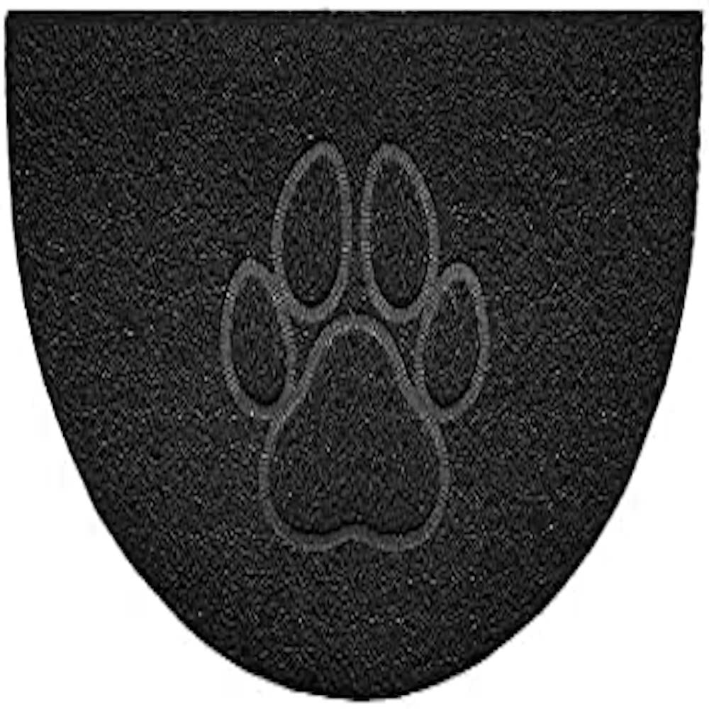 Nicoman Embossed Halfmoon Half Circle Door Mat Dirt-Trapper Jet-Washable Doormat 70x44cm (Black, PAW Shape) - Use Indoor or Sheltered Outdoor