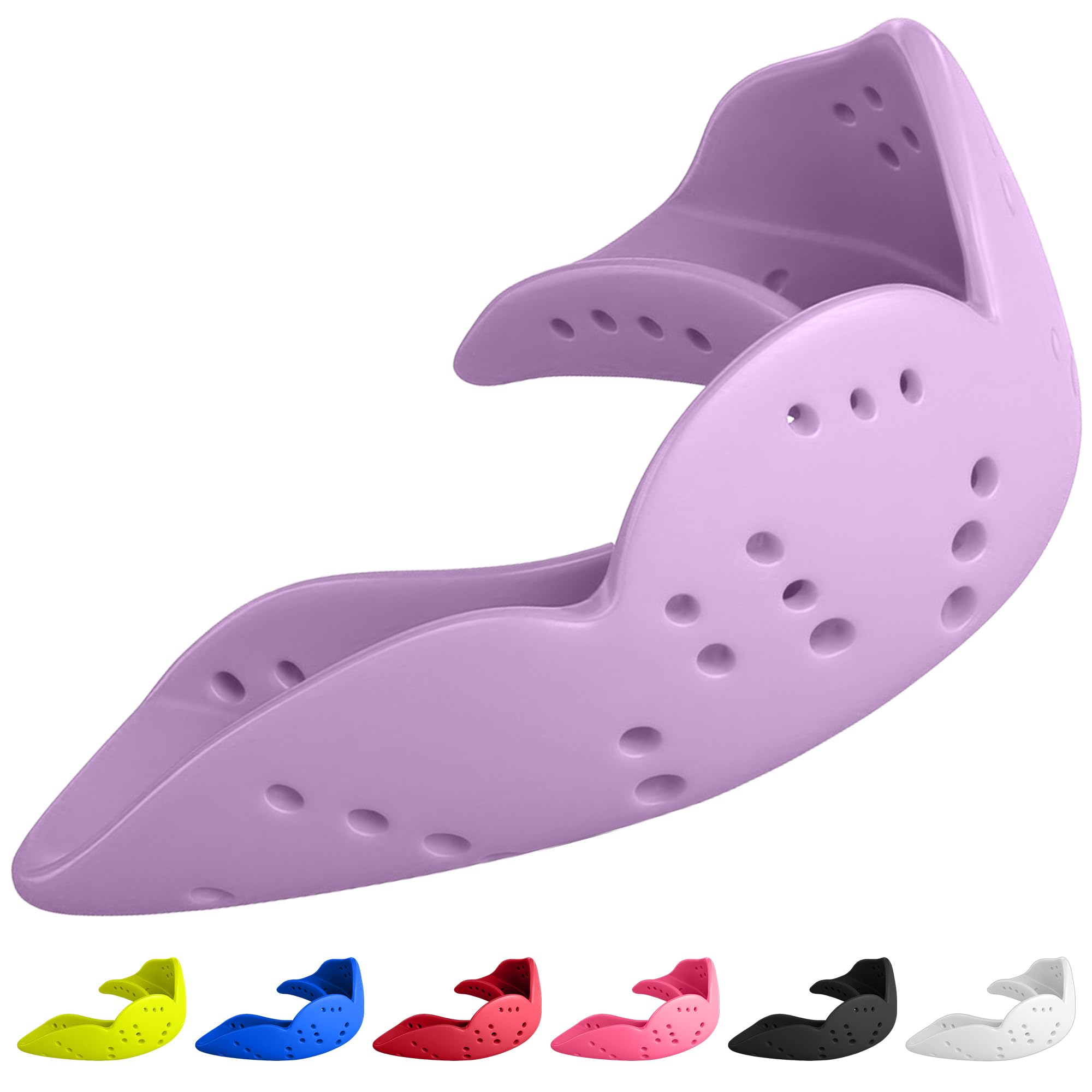 SISU Mouth Guard Aero - Lucky Lavender - Ultra Slim Gumshield for Adults & Kids - Custom Fit Rugby Gum Shield- A Remouldable Sports Mouthguard for Boxing, MMA, Hockey - Small (Under 5' Tall)