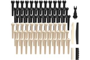 72 Pcs Acoustic Guitar Bridge Pins Guitar String Pegs & Bridge Pin Puller Remover & Saddle Nut Replacement Part Accessories P
