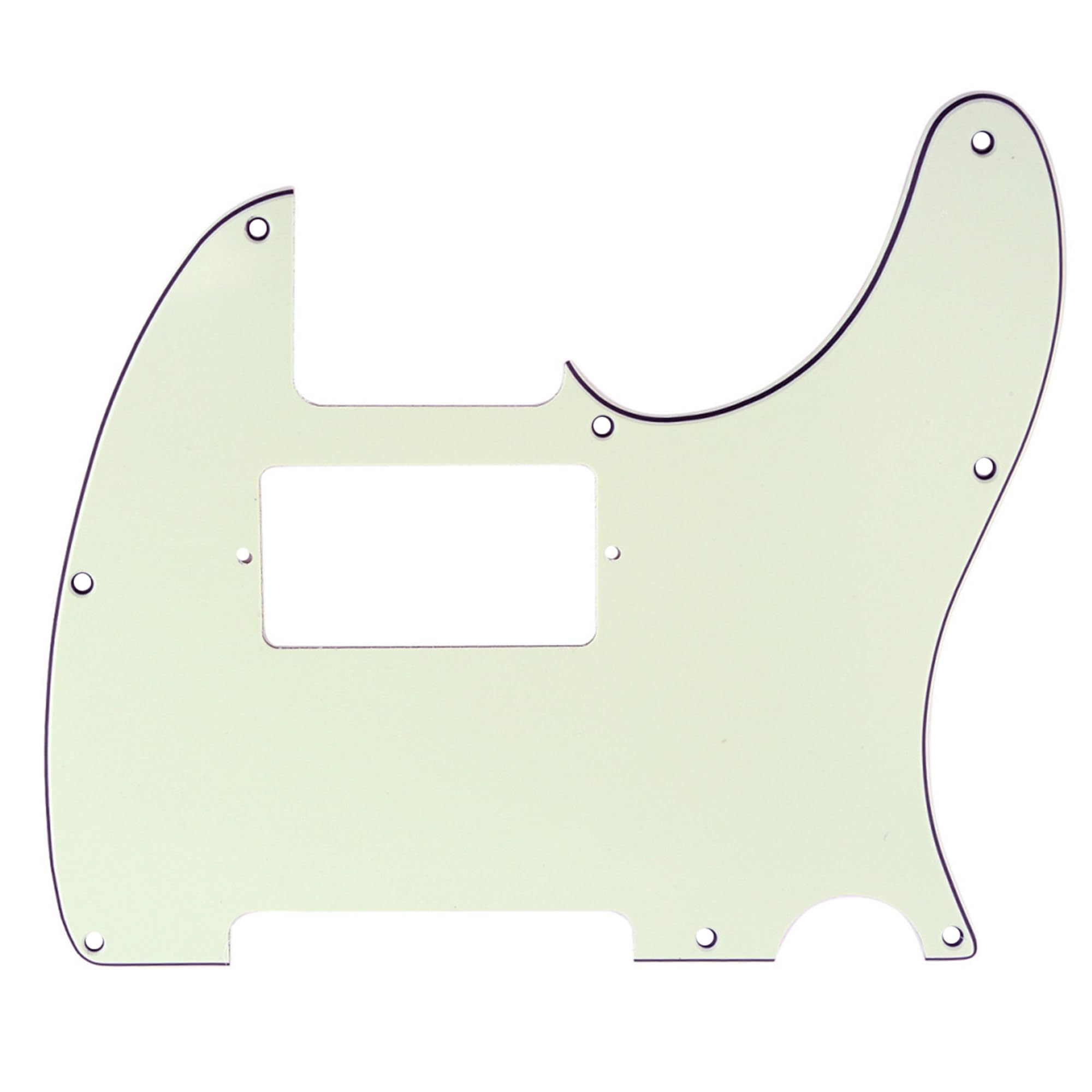 Musiclily 8 Hole Humbucker Tele Pickguard HH Scratch Plate for Fender USA/Mexican Standard Telecaster Modern Style Electric Guitar,3Ply Ivory