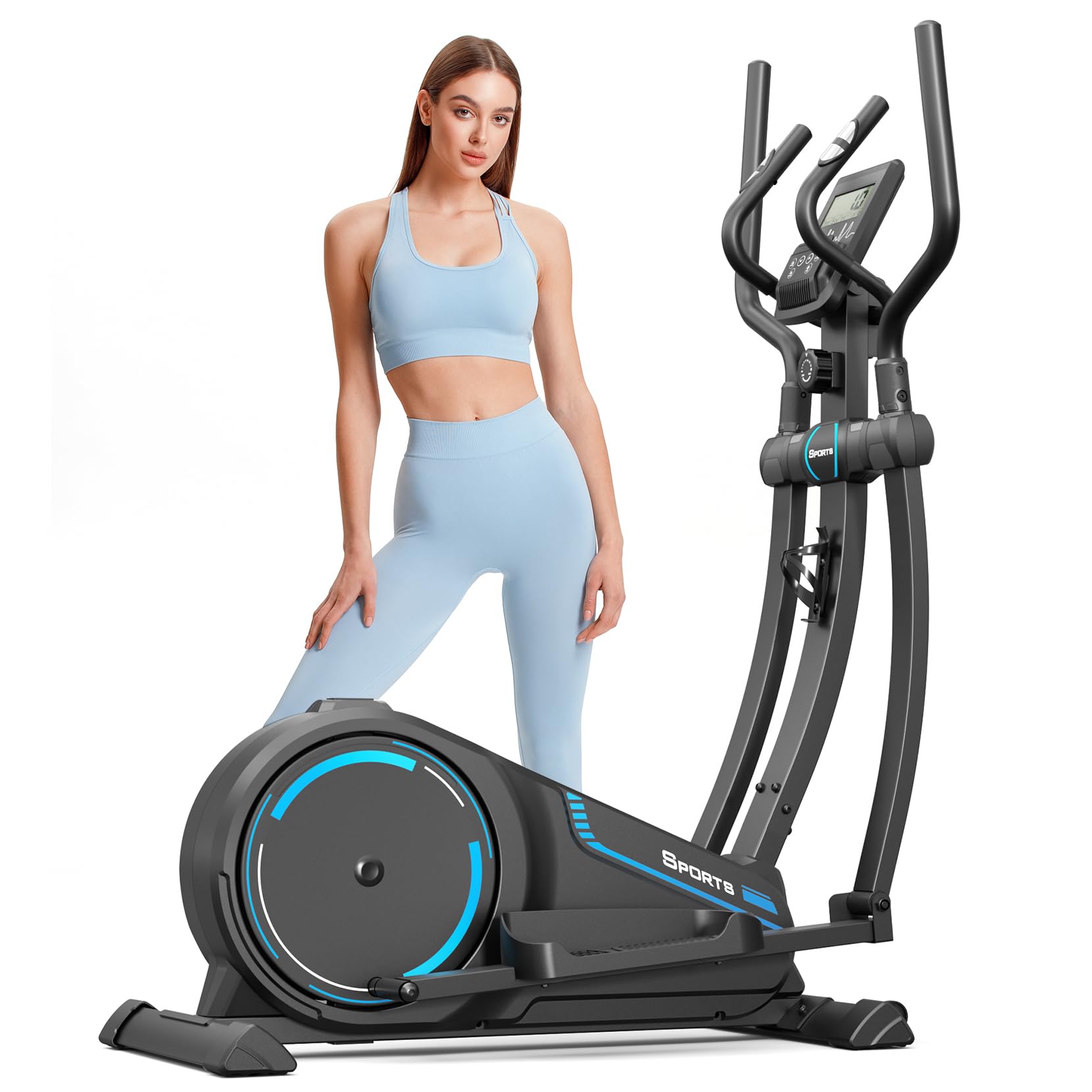 Rom Elliptical Machine Dripex Elliptical Exercise Machine, Hyper-Quiet Magnetic Elliptical ...