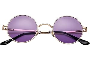 PORADAY Classic Circle Glasses Retro Round Polarized Sunglasses Hippie Style Small Rounded Sun Shades