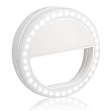 Selfie ring light, clip-on camera light, rechargeable, 36 LEDs, 3 different brig