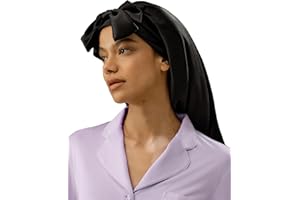 LILYSILK 100% Mulberry Silk Sleep Cap Women Night Hair Wrap Extra Long Tie Bow Silk Bonnet