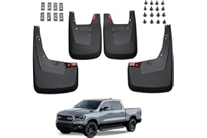 Kinwrdsn All Weather Mud Guards - Splash Protection for Dodge Ram 1500 (2019-2023) - Front & Rear Set of 4