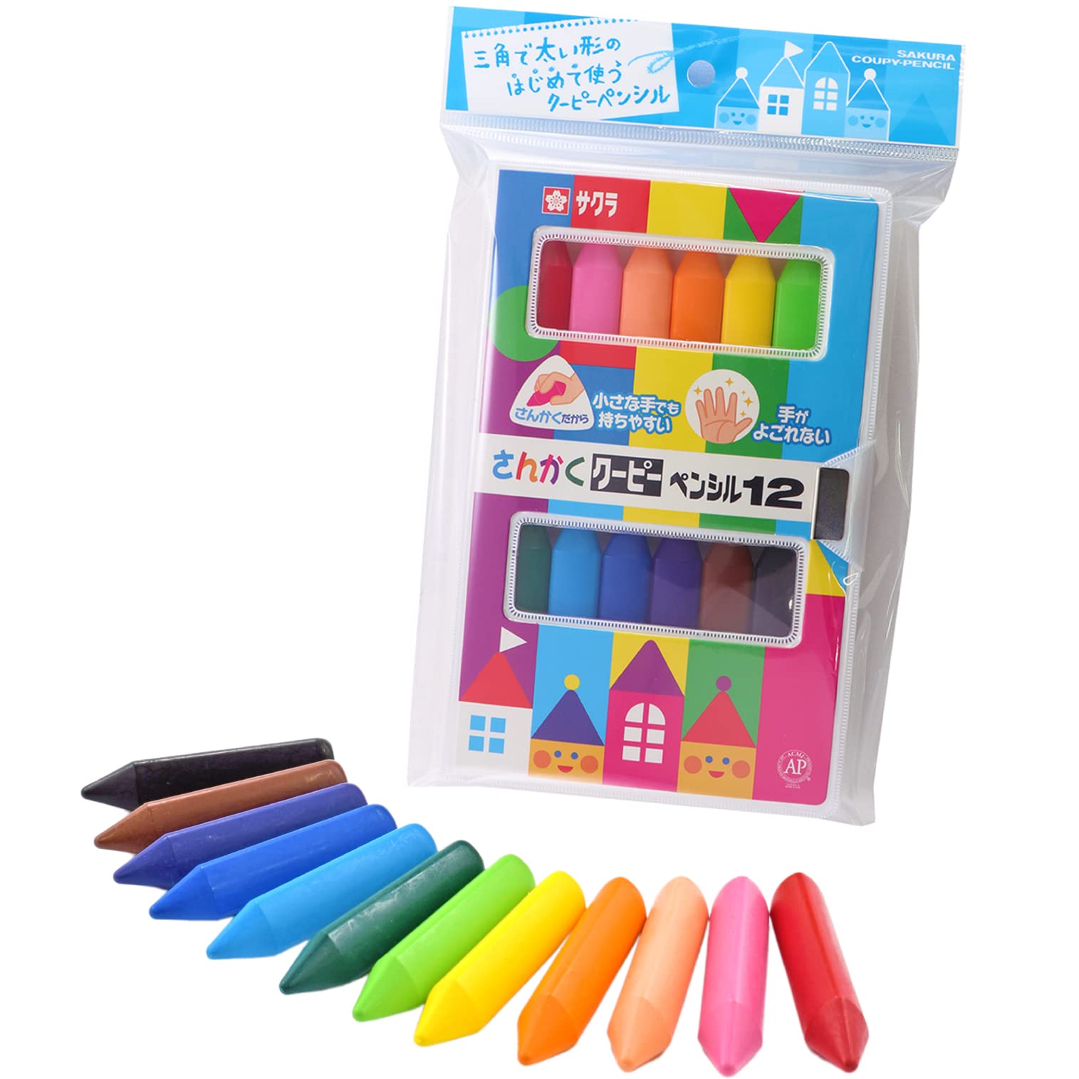 サクラクレパス さんかくクーピーペンシル 12色 FYL12-P パック商品画像