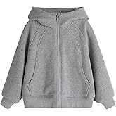 SEEFOR 2026 Premium Girls Hooded Zip Up Sweatshirt, Long Sleeve Fleece Jacket with Pockets