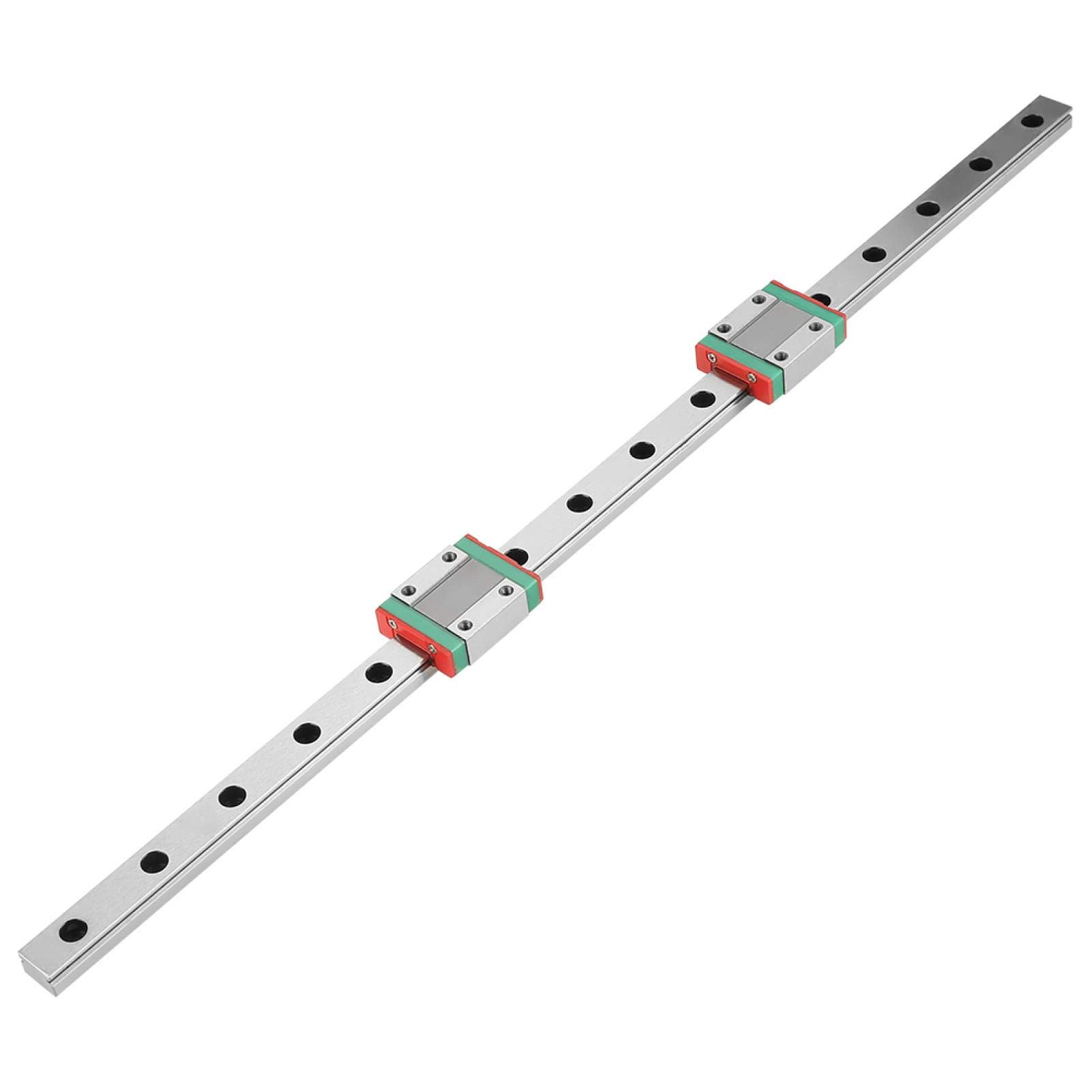 Linear Guide Rail,400mm MGN12 Miniaturized CNC Mini Linear Guide Bearing with 2 Pcs MGN12B Sliding Block Bearing Steel Linear Rail Guide for Automatic Equipment, Precision Measurement Equipment