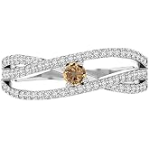 LUSTRE AND LIGHT Natural Gemstone Promise Rings with Moissanite for Women in Silver/18K Yellow/Rose Gold Vermeil, Birthstone Jewelry Gifts for Her Birthday, Wedding Anniversary, Graduation, Christmas