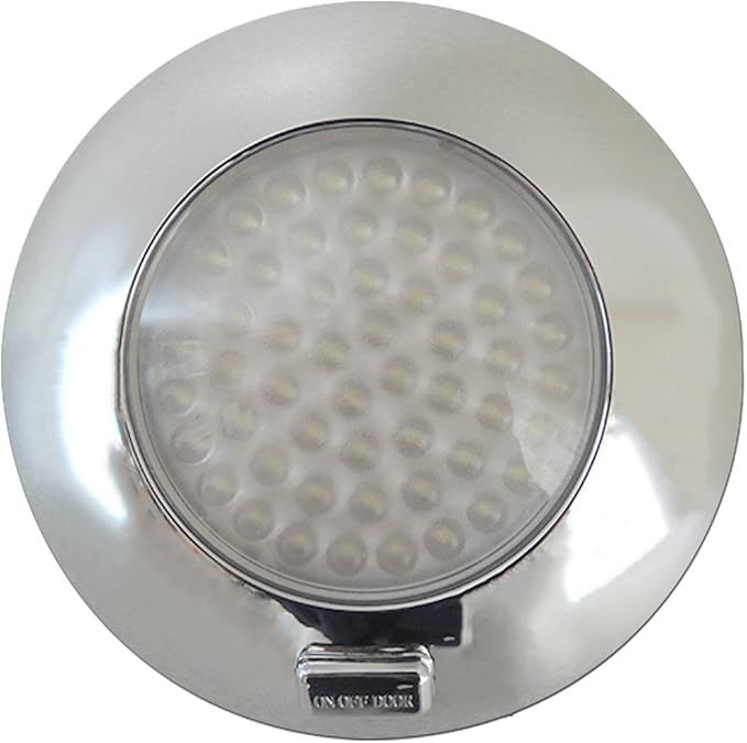 Amazon Led ルームランプ 室内灯 車内灯 自動車 キャンピングカー 船のキャビンに 5w 12v 24v 兼用 メッキ ルームランプ 車 バイク