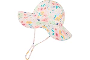 MOOKIRAER Baby Girl Sun Hat Toddler Beach Hats with UPF 50+ Protective Infant Summer Hat with Wide Brim Baby Girls Bucket Hat Swim Hat