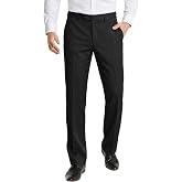PLEPAN Men's Classic Fit Dress Pants Wrinkle‑Resistant | 3‑Point Waist, Regular Fit, Built‑In Waistband Gripper, Straight Leg, Easy Care Fabric, Business, Wedding, Interview