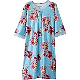 Silverts Open-Back Hospital Gowns for Women – Comfortable, Easy Dressing for Seniors & Patients - Milk Silk Lace 3/4 Sleeve