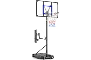 Yohood Kids Basketball Hoop Outdoor 8.53ft Adjustable Quickly, Portable Basketball Hoops & Goals, with Fillable Base and 2 Wheels for Kids Teenagers Youth in Backyard Driveway