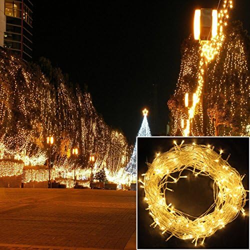 QINUKE 24V Waterproof Warm White/White Fairy lights Christmas Lighting LED String Lights for Christmas Trees Party Wedding Garden 50M/100M (Warm White, 100M/328FT)