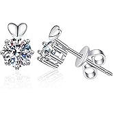 Moissanite Earrings for Women 0.6-1.0 Cts Diamond 925 Sterling Silver Studs Jewelry Gifts for Women Wedding