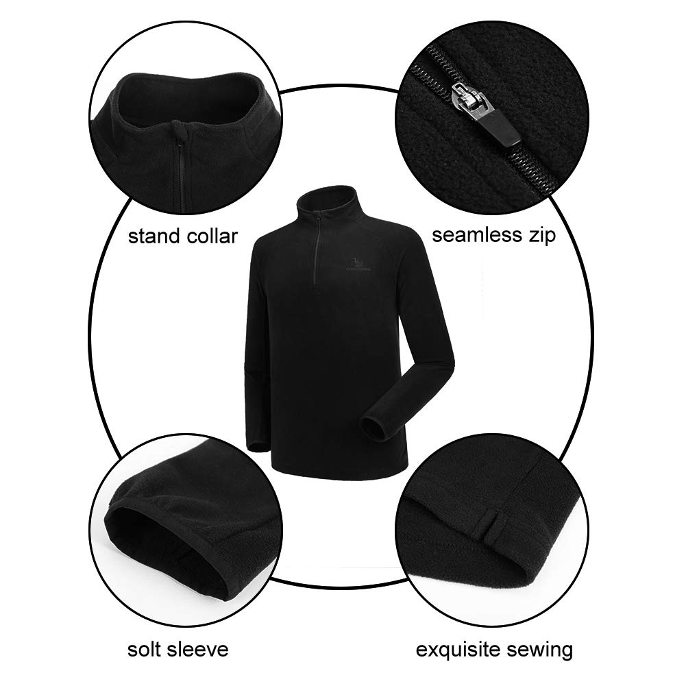 CAMEL CROWN Men\'s Fleece Jacket,Half-Zip Pullover Lightweight Soft Sweater for Fall and Winter